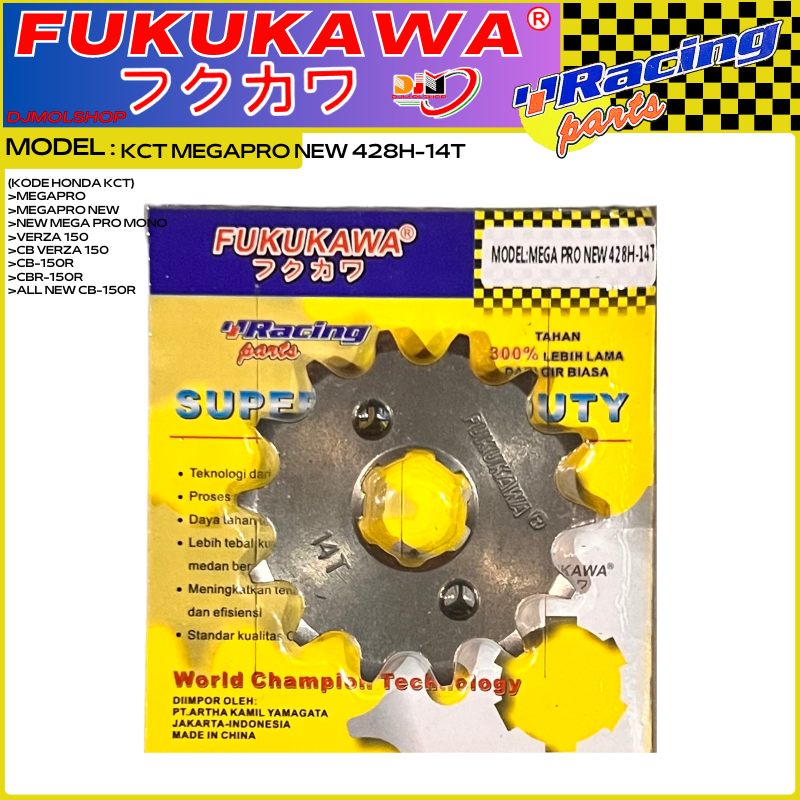 GEAR SET RACING MEGAPRO, VERZA, TIGER, CB150, CBR 150R FUKUKAWA Model sss