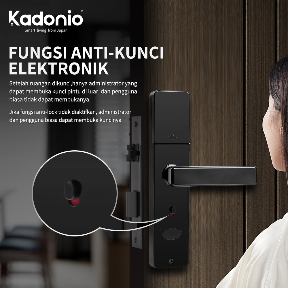 Kadonio kunci pintu digital kunci pintu sidik jari Smart Lock Digital Sliding Door with Handle kunci pintu elektrik