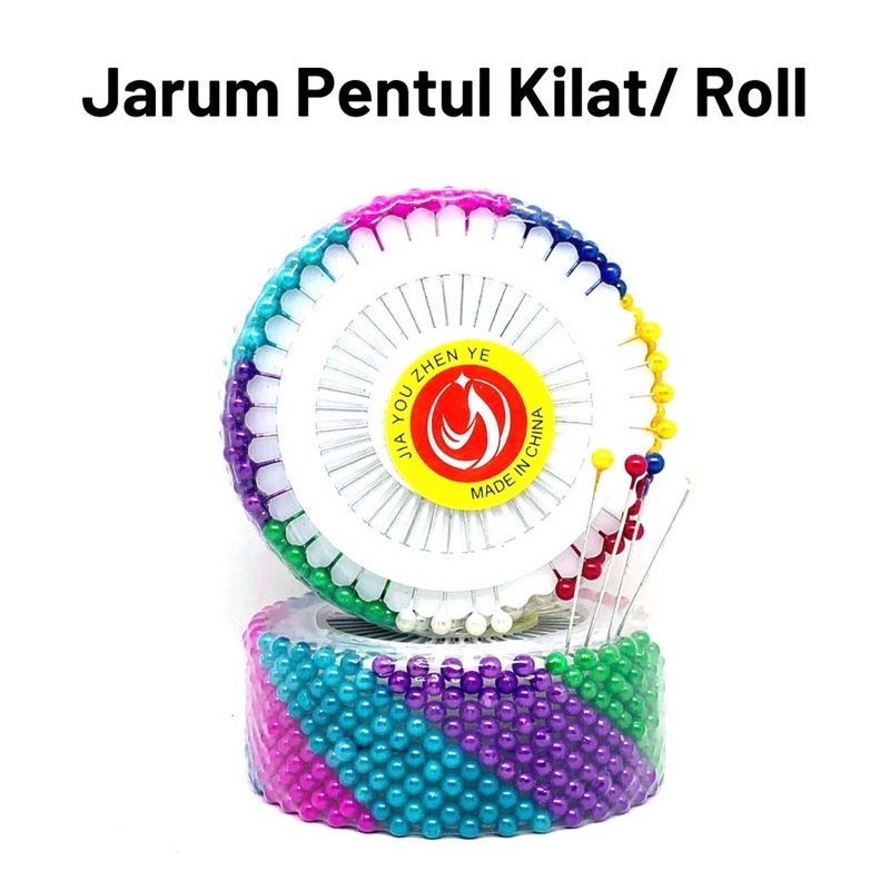 1 Pack 40 pcs Jarum Pentul Piringan Ukuran Besar Bulat Multiwarna