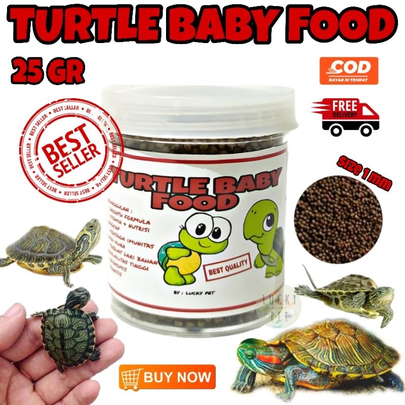 [25 GR] TERMURAH makanan pakan pelet bayi anak kura kura air brazil baby turtle kecil Brazil dada me