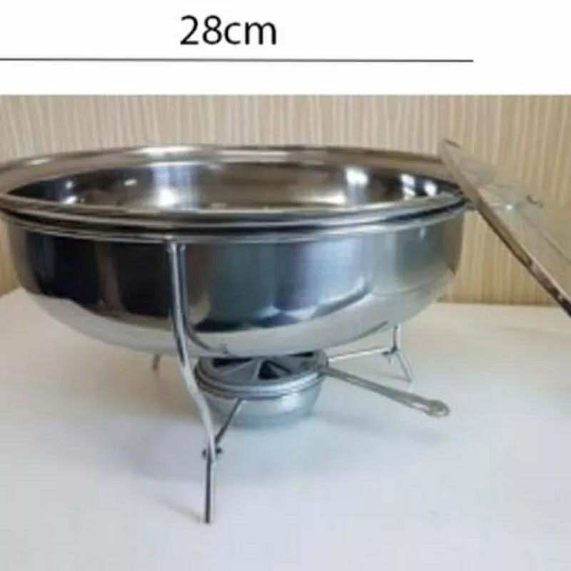 Panci Penghangat,  28CM, Pemanas , Sayur  Prasmanan ,  Makanan Bulet, Chafing Dish SOUP BOWL