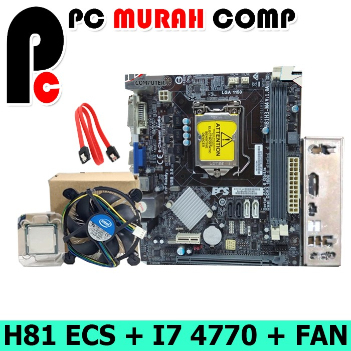 Paket Motherboard H81 Plus Processor i7 4770