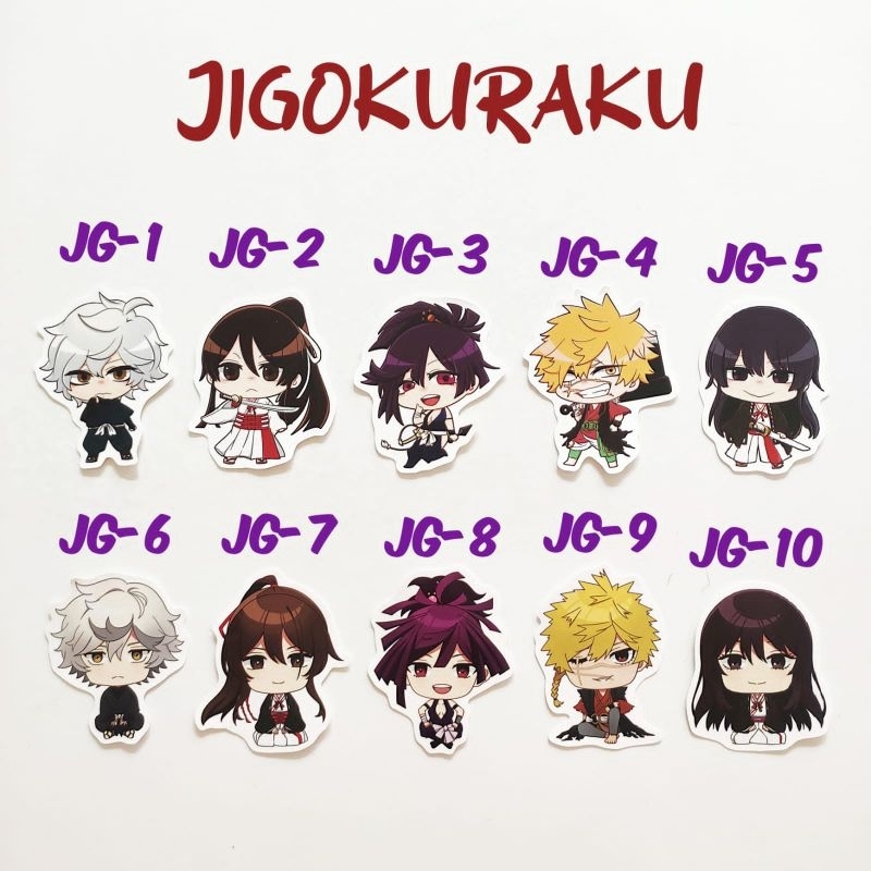 Sticker Anime Jigokuraku 1 Hell's Paradise Gabimaru Sagiri Yuzuriha Choubei Touma Merchandise