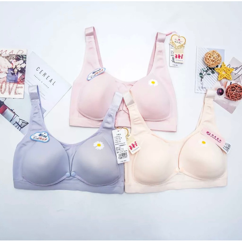 Bra Menyusui Jumbo Kancing Depan Tanpa Kawat Bh Menyusui Bahan Katun 1013