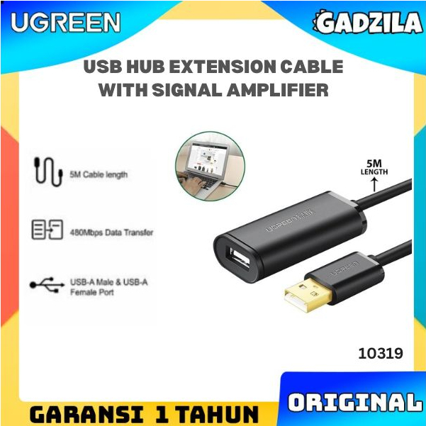 UGREEN Cable Extension USB 2.0 Male to Female Round Kabel Data Sambungan Transfer Untuk Laptop Komputer Mouse Flashdisk