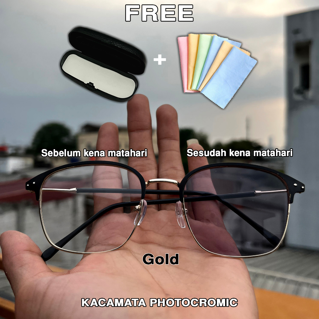 Kacamata Photocromic Kacamata Berubah Warna Style Kacamata Anti Radiasi Blueray Unisex PA2 REE BOX DAN LAP OVAL TITANIUM KOREAN NEW WANITA PRIA PHOTOCROMIC ALBINO88