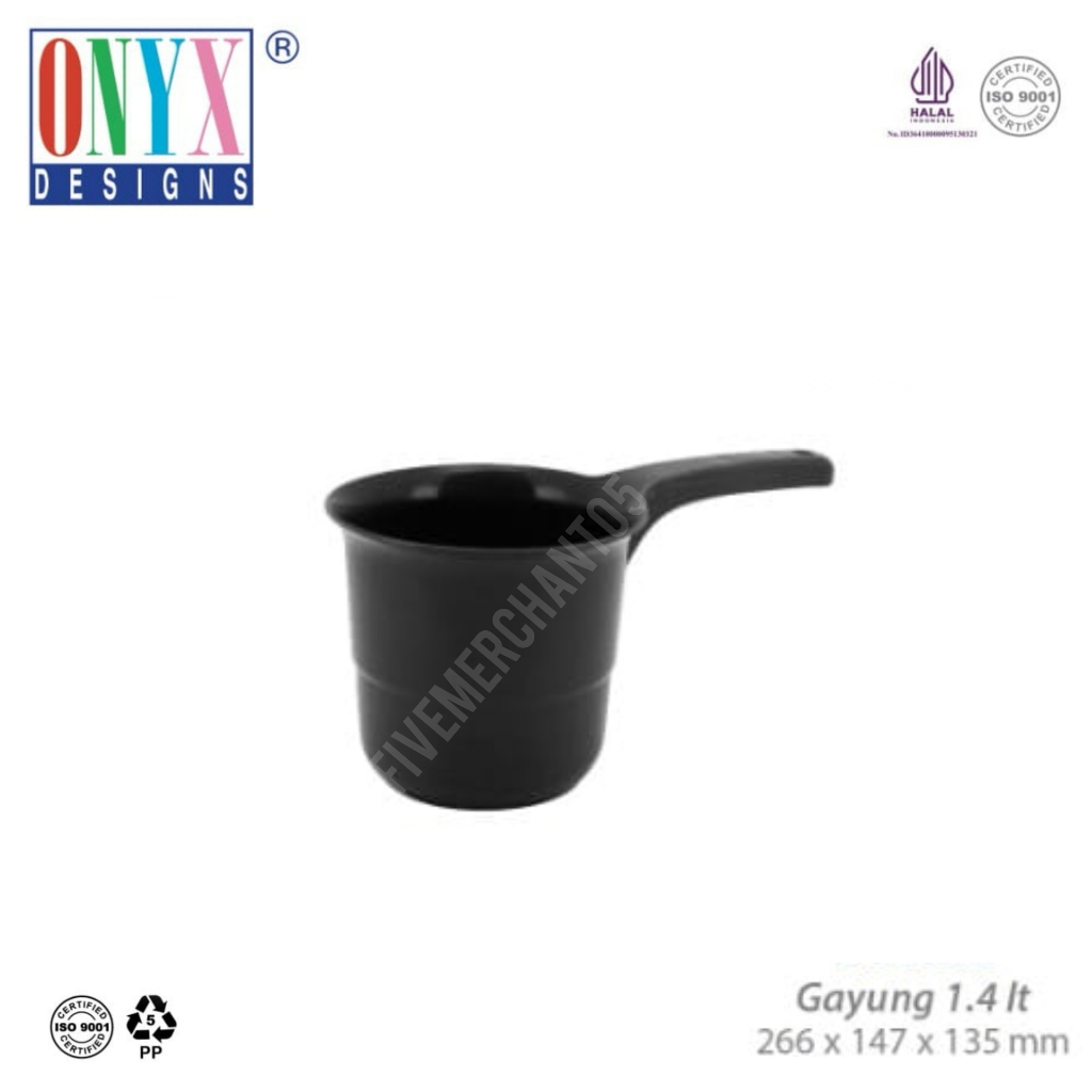 Gayung Hitam ONYX E-0005s Water Dipper Air Mandi 1,4 Gayung Plastik Murah Black Gayung Air