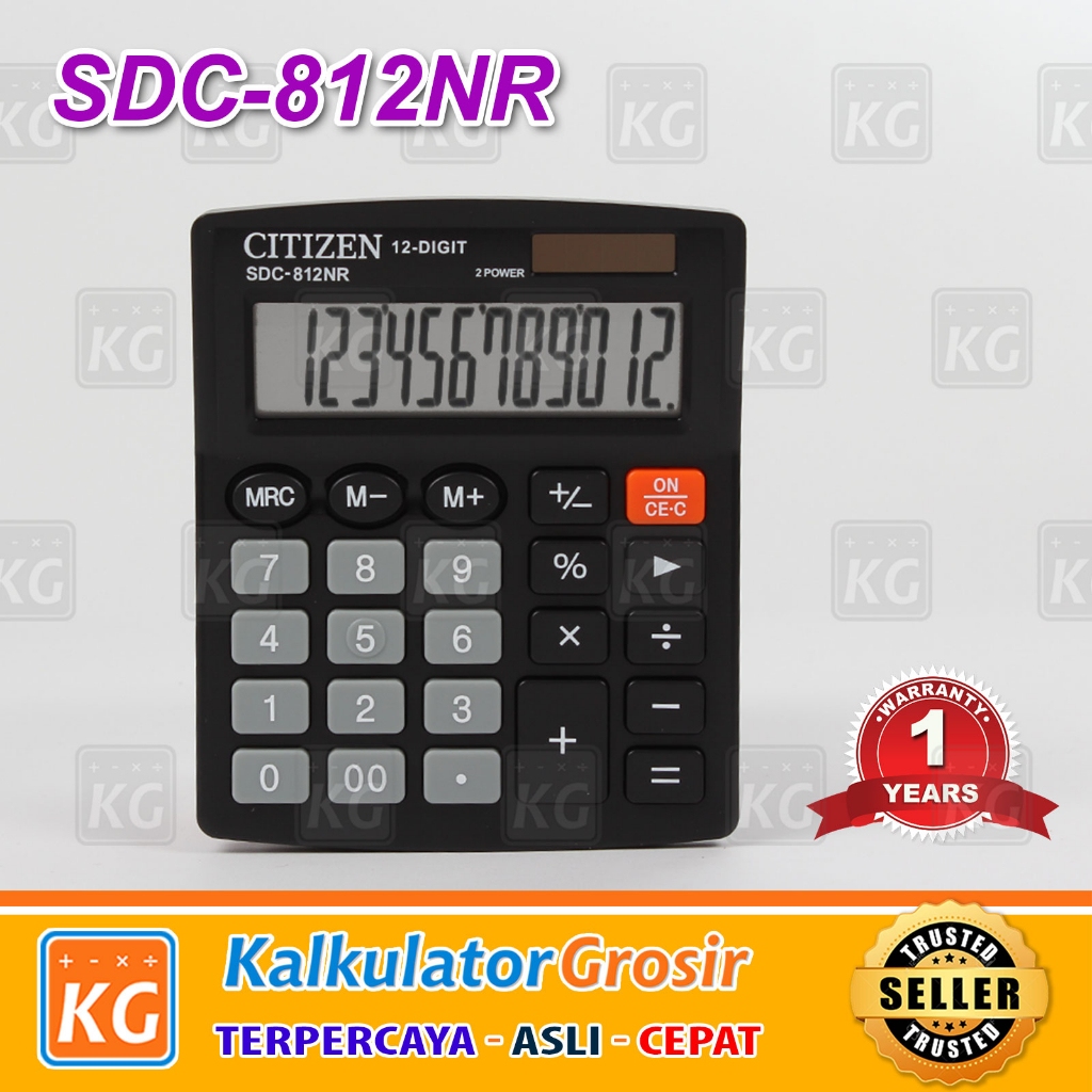 ORIGINAL Kalkulator Citizen SDC-812NR / Kalkulator Meja Kantor Office SDC 812 NR Asli