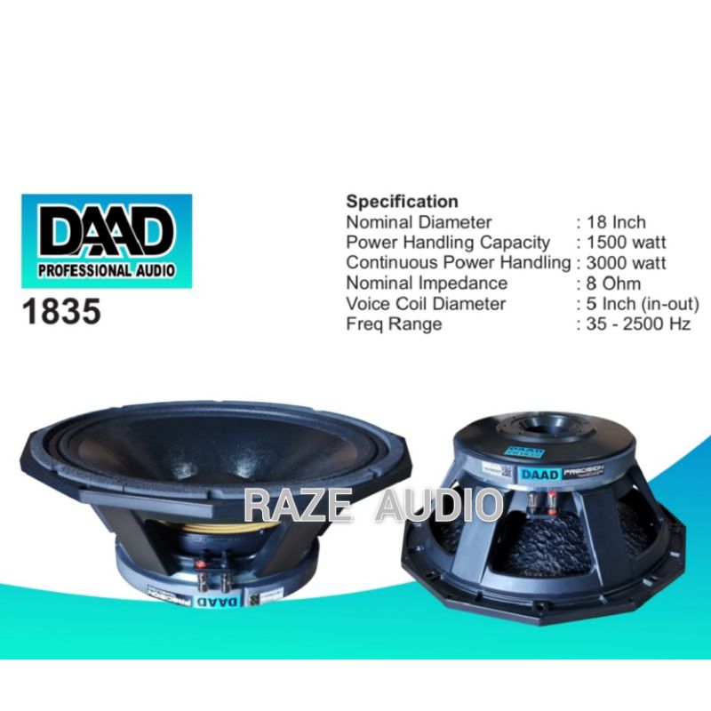 DAAD Professional Speaker Component TYPE : PD1880 / 35  MINIMUM PEMBELIAN 2 PCS