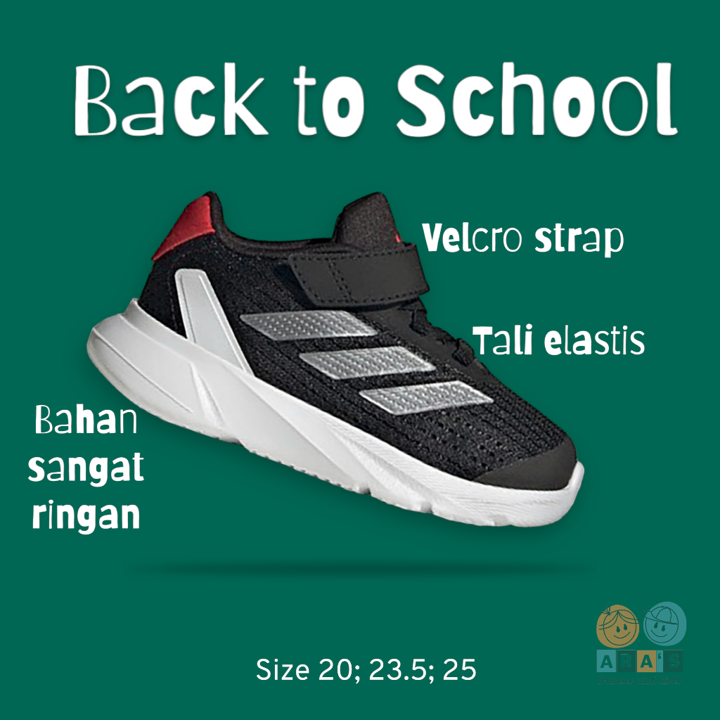 [ORIGINAL] ADIDAS Duramo SL Black-Red - Sepatu Anak