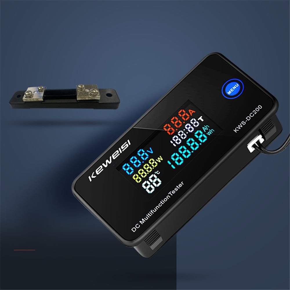 KEWEISI Voltmeter Digital Display Color Screen 200V 100A - KWS-DC200 - Black
