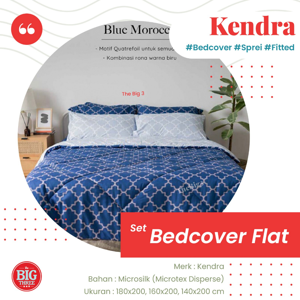 KENDRA Bedcover + Sprei 180x200 / 160x200 TANPA PRESS motif Serenity Blackforest Cat Alley Coffee House Tilda Tropicana Racing Car Blue Owl Iris  Little Star Erin Unicorn Cat Lover Honeycomb Arcadia Saranghae Forest Friends Nessa Pooh - King 180 BC