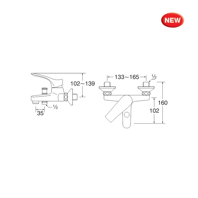 SAN EI SK27351-CH ORIGINAL KRAN SHOWER BATHTUB MIXER PANAS DINGIN