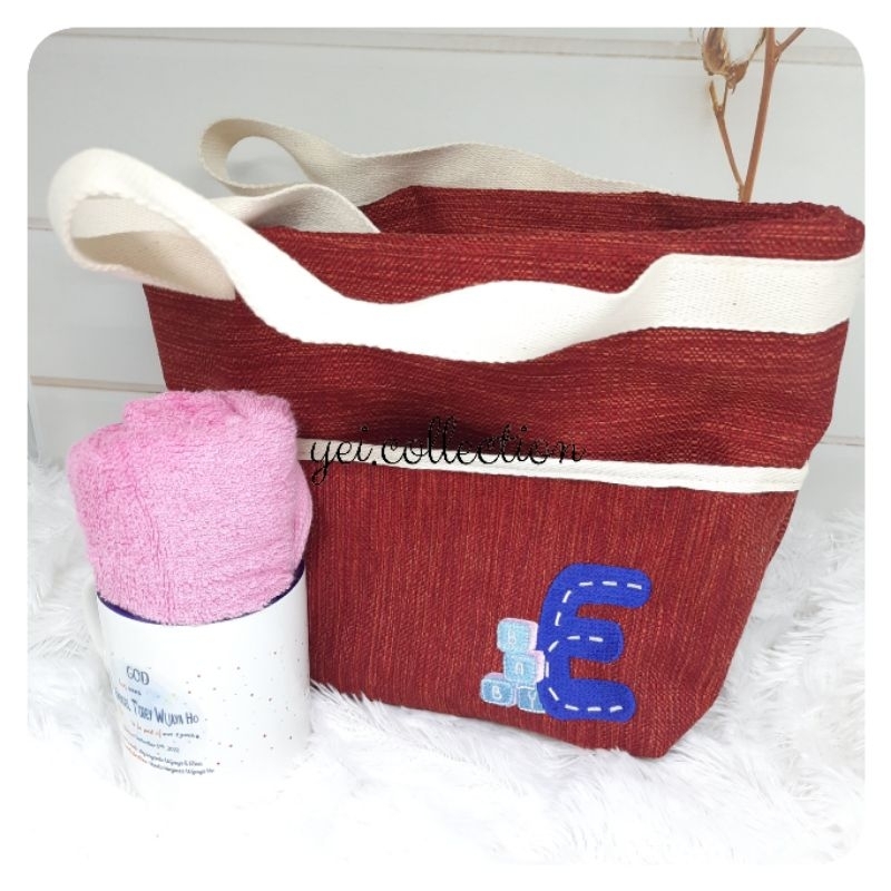 PRE ORDER - Souvenir Mug & Handuk Custom Tas Kanvas | Hampers Bayi, Wedding, Aqiqah, Ulang Tahun, Gi