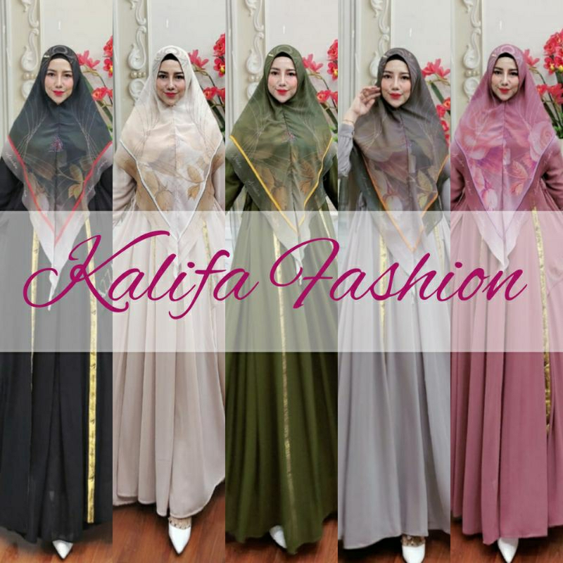 Alliona Series by Azzahra Premium / Gamis Set Syar’i / Gamis Pesta Mewah/Dress / Baju Syar'i Terbaru