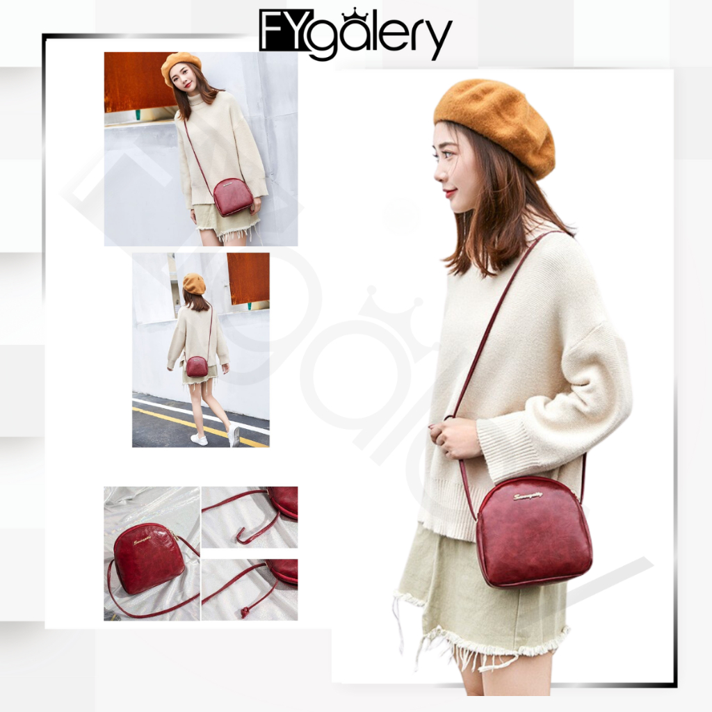 FYGALERY FYG1305 Tas Selempang Tas Oval Mini Tas Fashion Wanita Sling Bag Murah