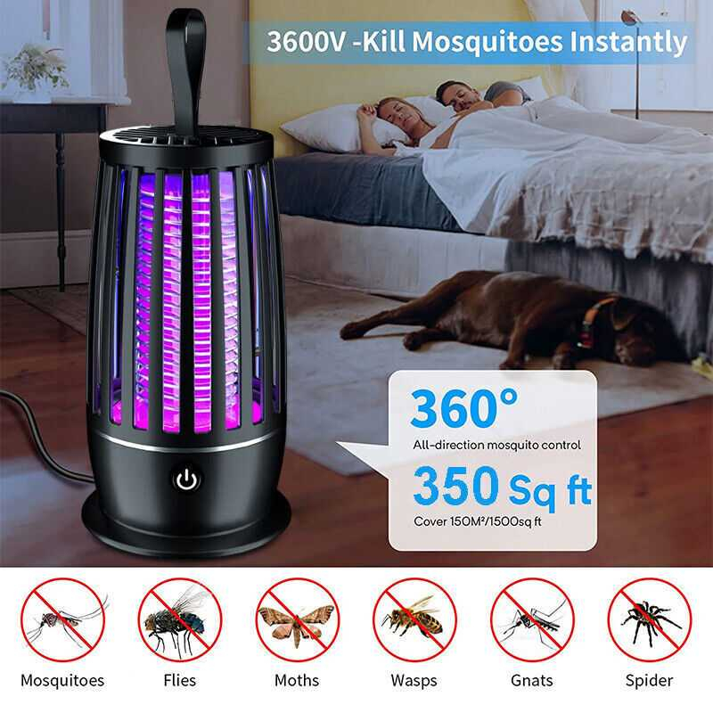 Lampu LED UV Anti Nyamuk USB Mosquito Killer Lamp 1200mAh Lampu Pelindung Nyamuk Kapasitas Baterai Besar Portable