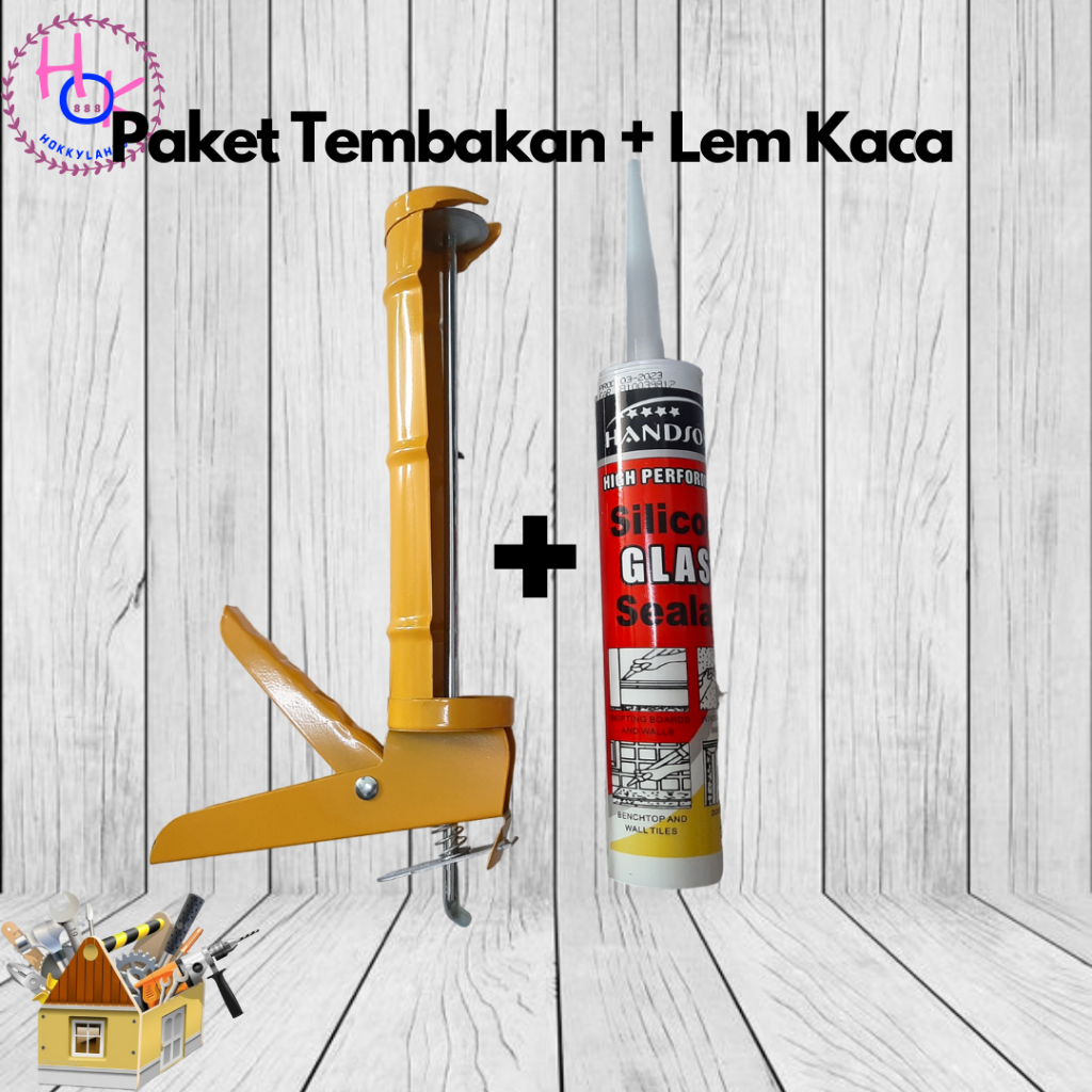 PAKET HANDSOME ALAT TEMBAK LEM SILICON / TEMBAKAN LEM SEALANT KACA SILICON / GUN SILICONE LEM HANDSO