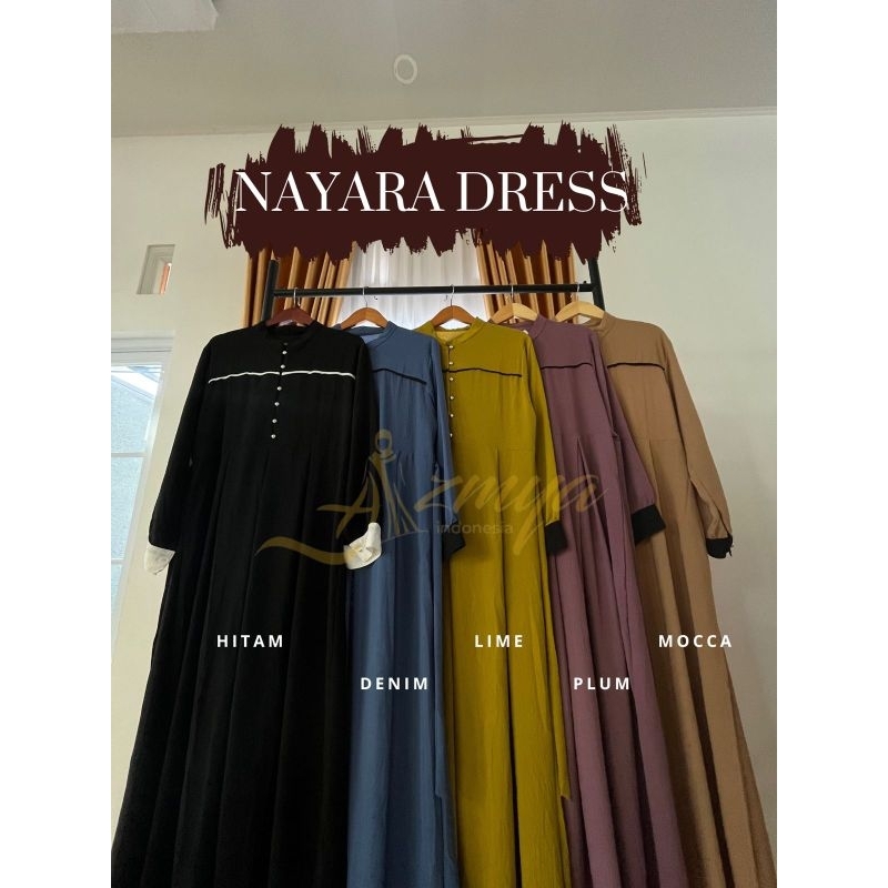 NAYARA DRESS  Busui Matt Cotton Crinkle List - Gamis Simple LD 110 GAMIS DAILY