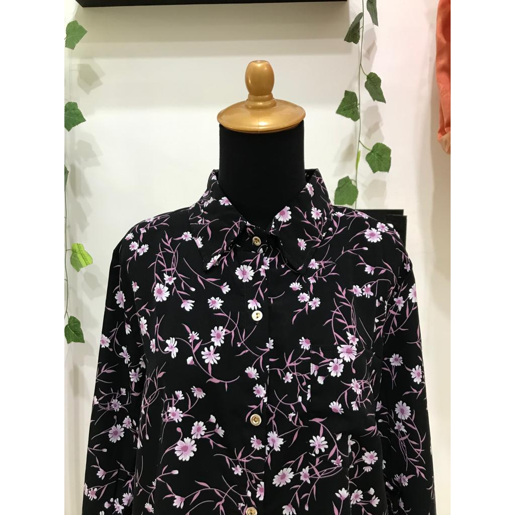 LIZ Blouse - Blouse Wanita Motif - Kemeja Blouse Lengan Panjang Wanita