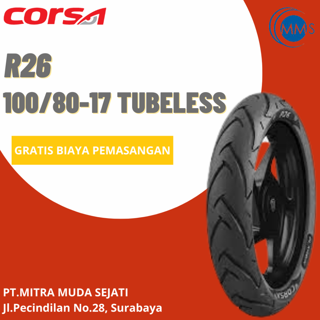 BAN MOTOR CORSA R26 100/80-17 TUBELESS