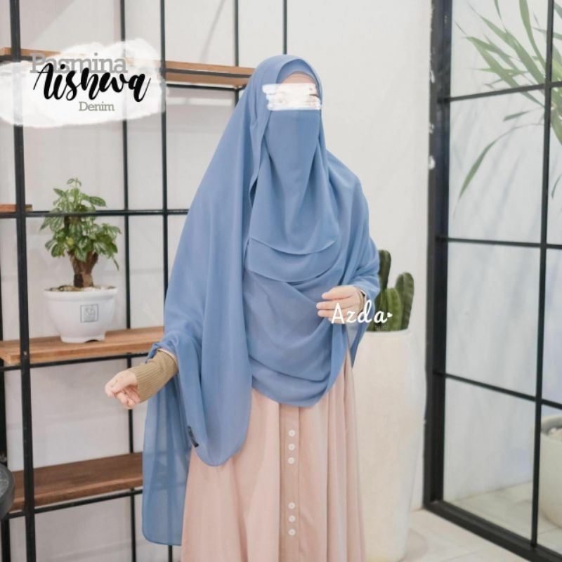 Pashmina Instan Aishwa (free cadar tali 2 layer)| Semi Instan - 2 layer | Pashmina Jumbo | Kualitas 