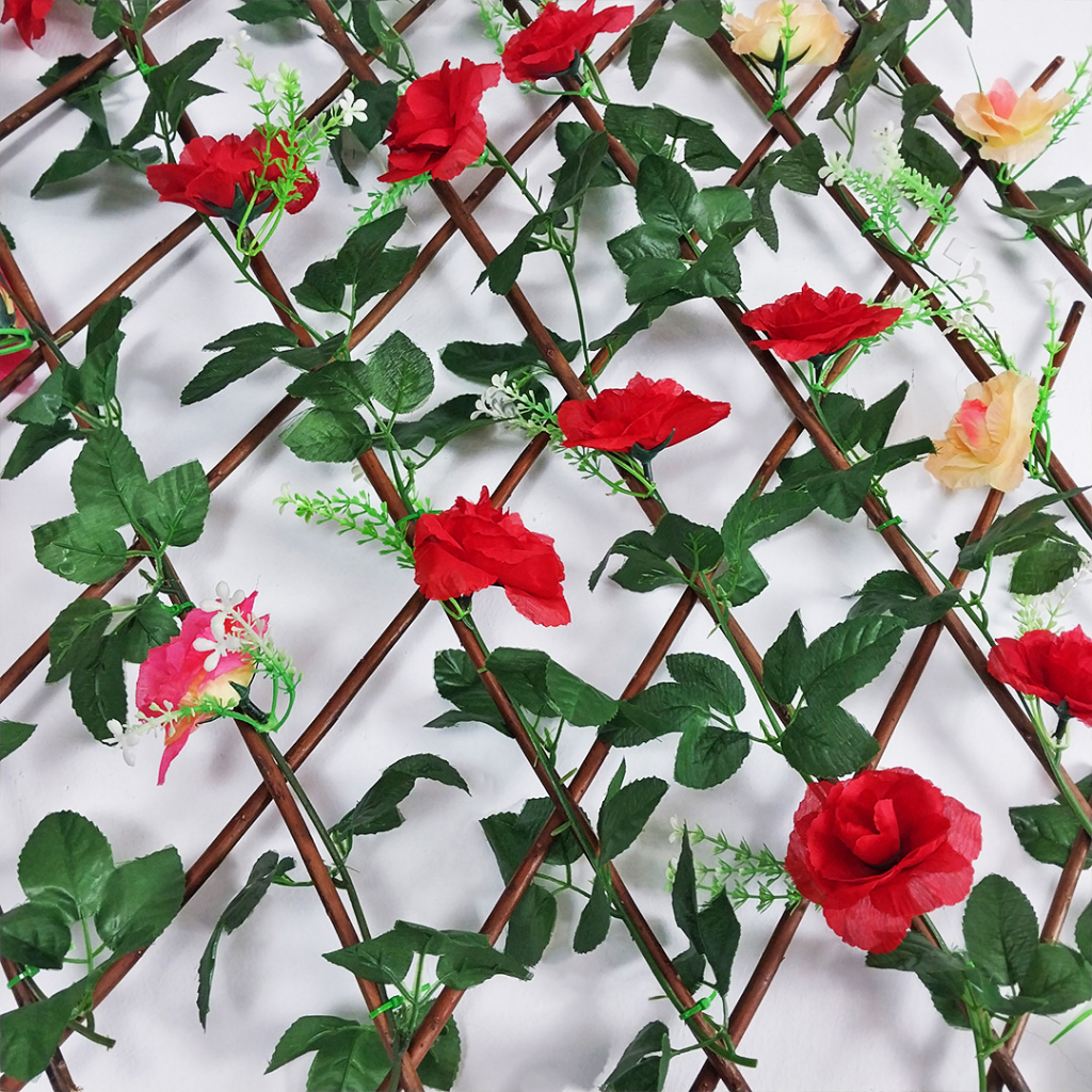 Bunga Mawar Rambat Hias Pagar Mawar Tanaman Plastik Juntai Dekorasi Rumah Artificial Flower Satu7an PBP113