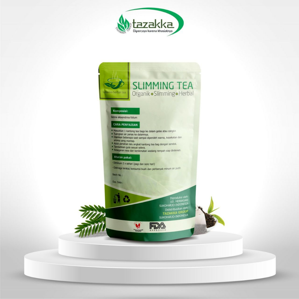 Slimming Tea Teh Diet Pelangsing Herbal Organik Tazakka Isi 20 Kantung