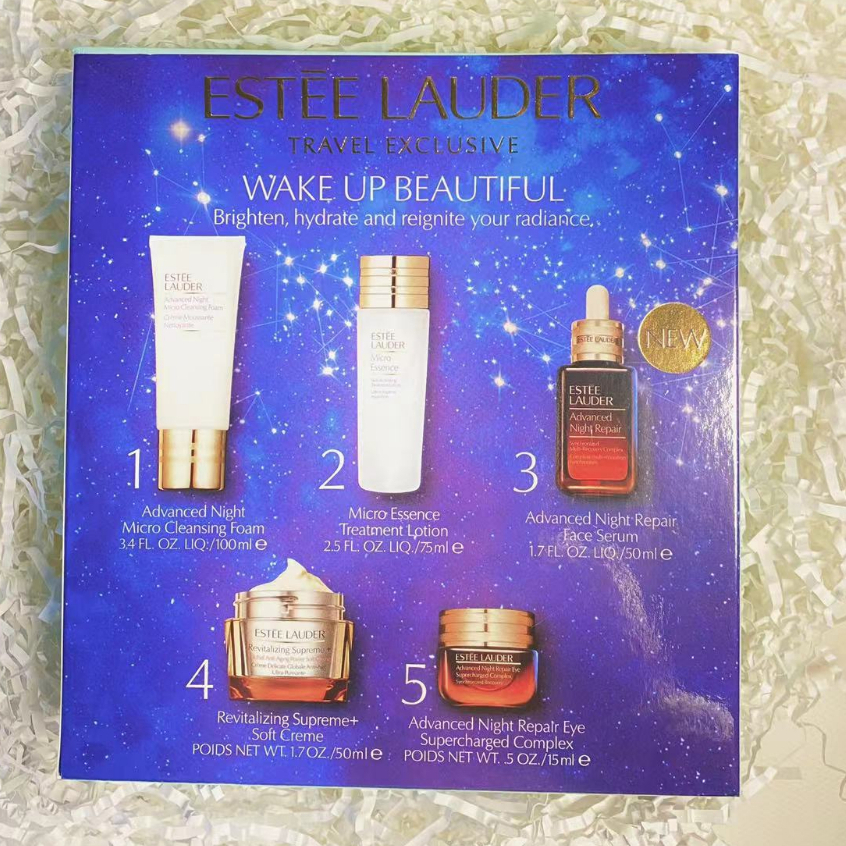 Estee Lauder 5-piece set/Deep repair facial cleanser 100ml/Skin softening essence 75ml/Advanced nigh