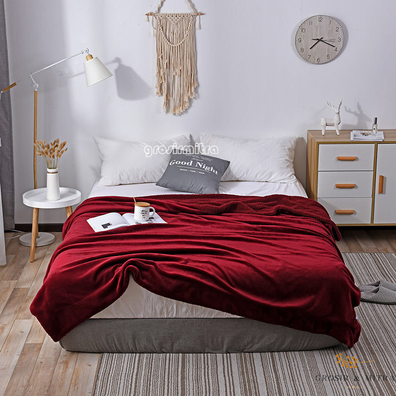 Selimut Bulu Halus selimut polos Lembut Selimut dewasa Terlaris Berkualitas selimut 160x200CM