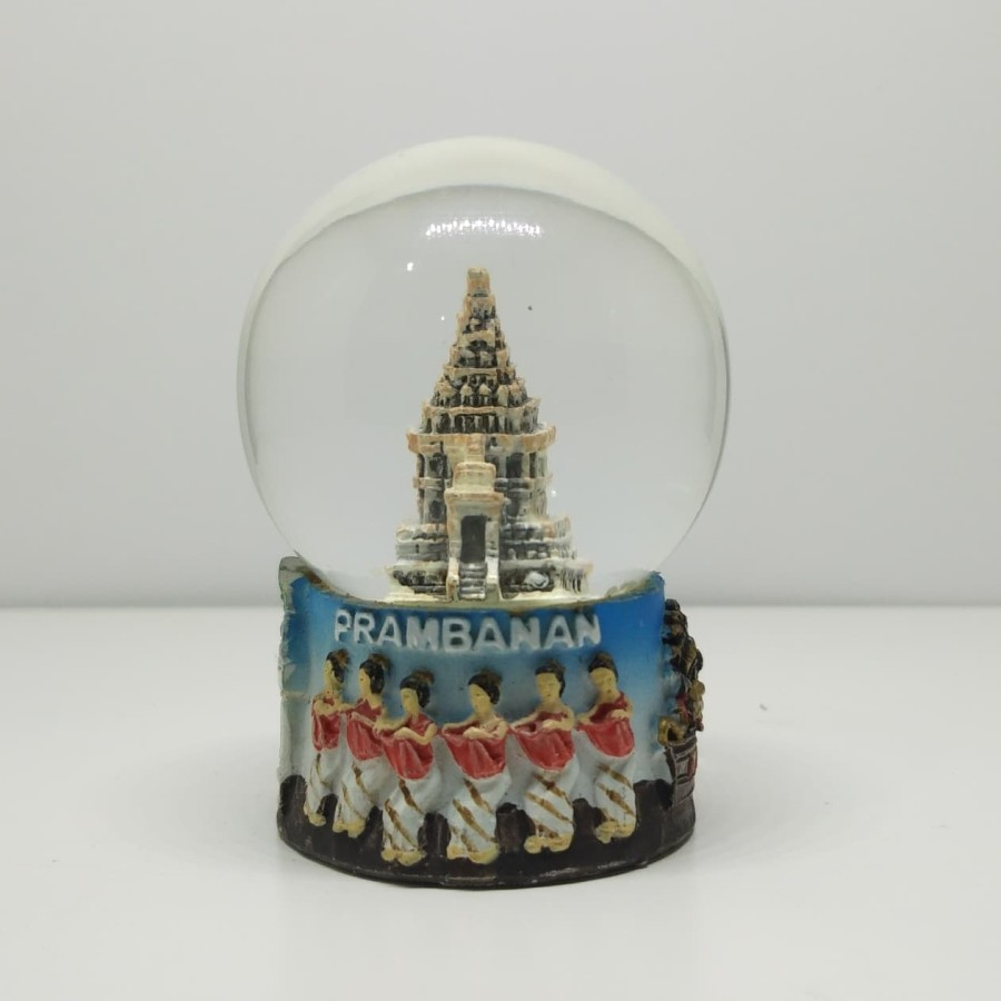 Souvenir snow globe snow ball Candi Prambanan oleh oleh negara Indonesia