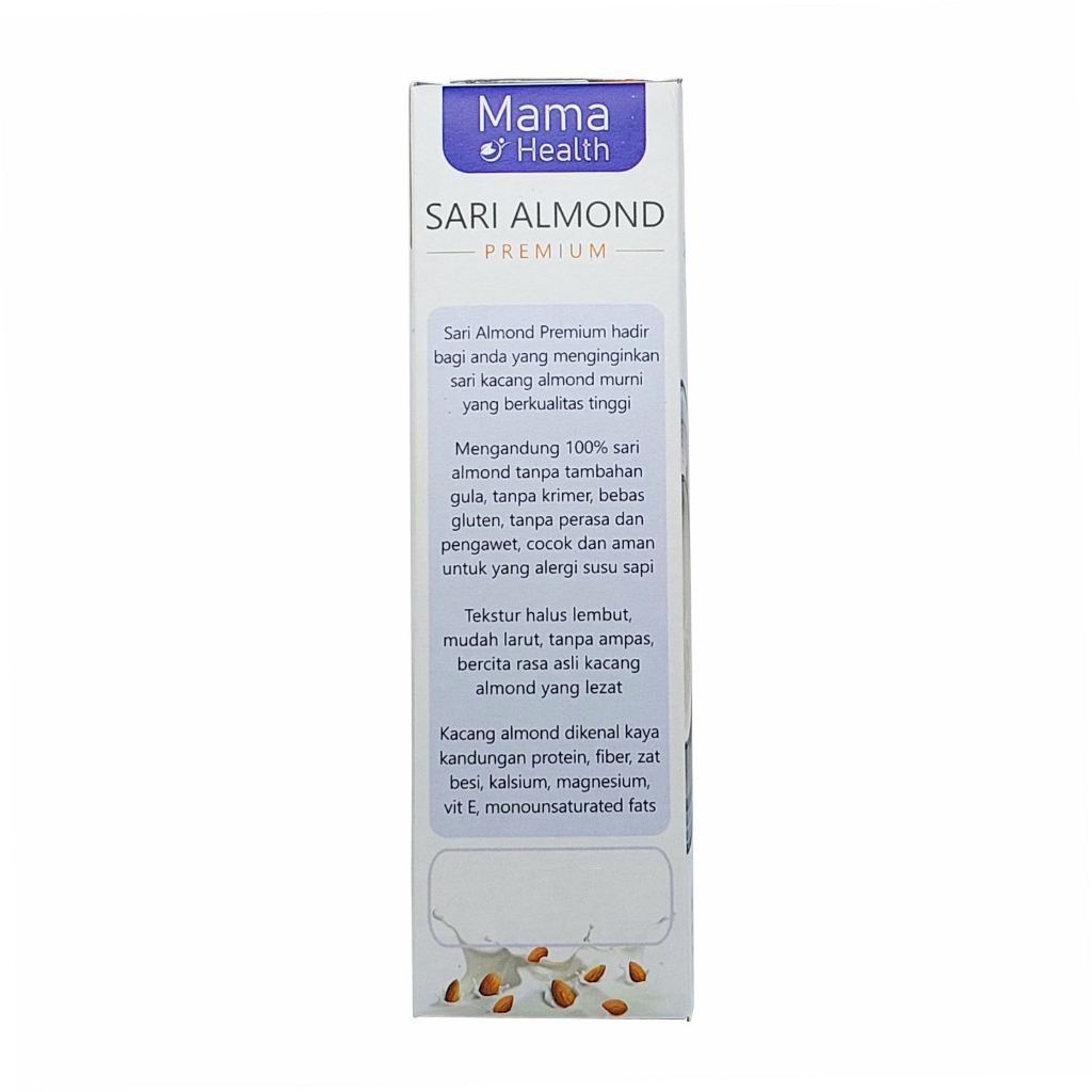 Mama Health Sari Almond Premium Unsweetened Whole Almondmilk Susu Bebas Gula Krimer Diary Free