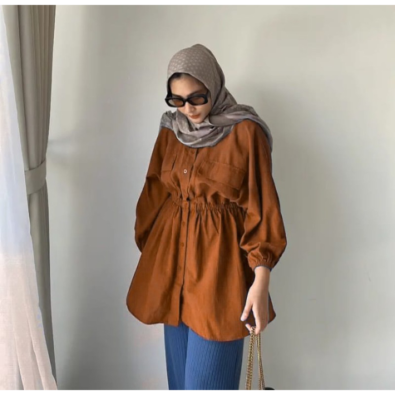 Blouse Polo Linen Busui Oversize Numa