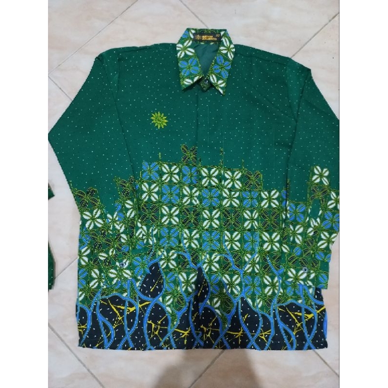 Baju batik Muhammadiyah nasional bahan sanwos