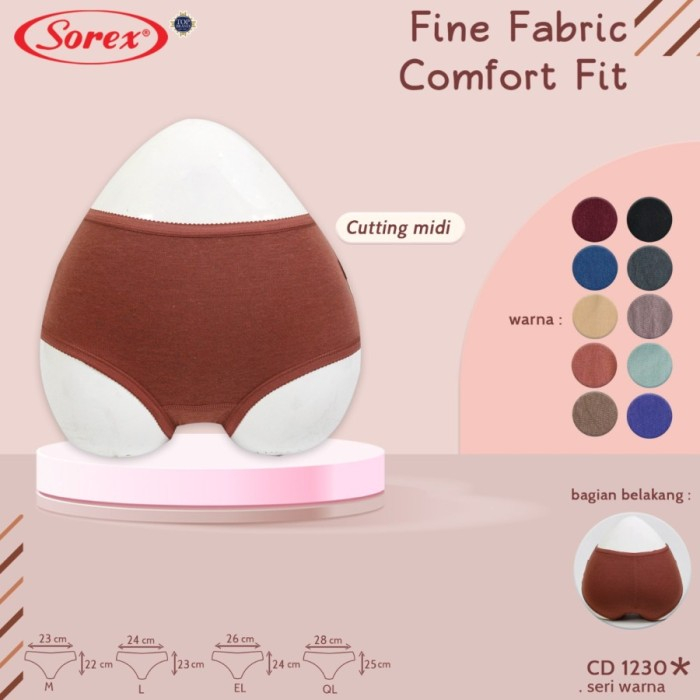 LUSINAN | CELANA DALAM WANITA CD SOREX 1230 FINE FABRIC COMFORT / DALAMAN PEREMPUAN SUPER LEMBUT
