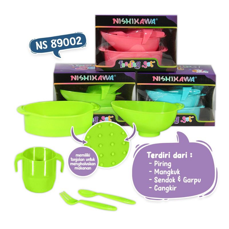 Nishikawa Feeding Set NS 89002 / Set Alat Makan Bayi / Set Piring Makan Bayi / Set Mangkuk Bayi / Se