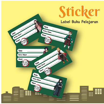 

Sticker Label Buku Pelajaran Motif Anime Demon Slayer 20pcs