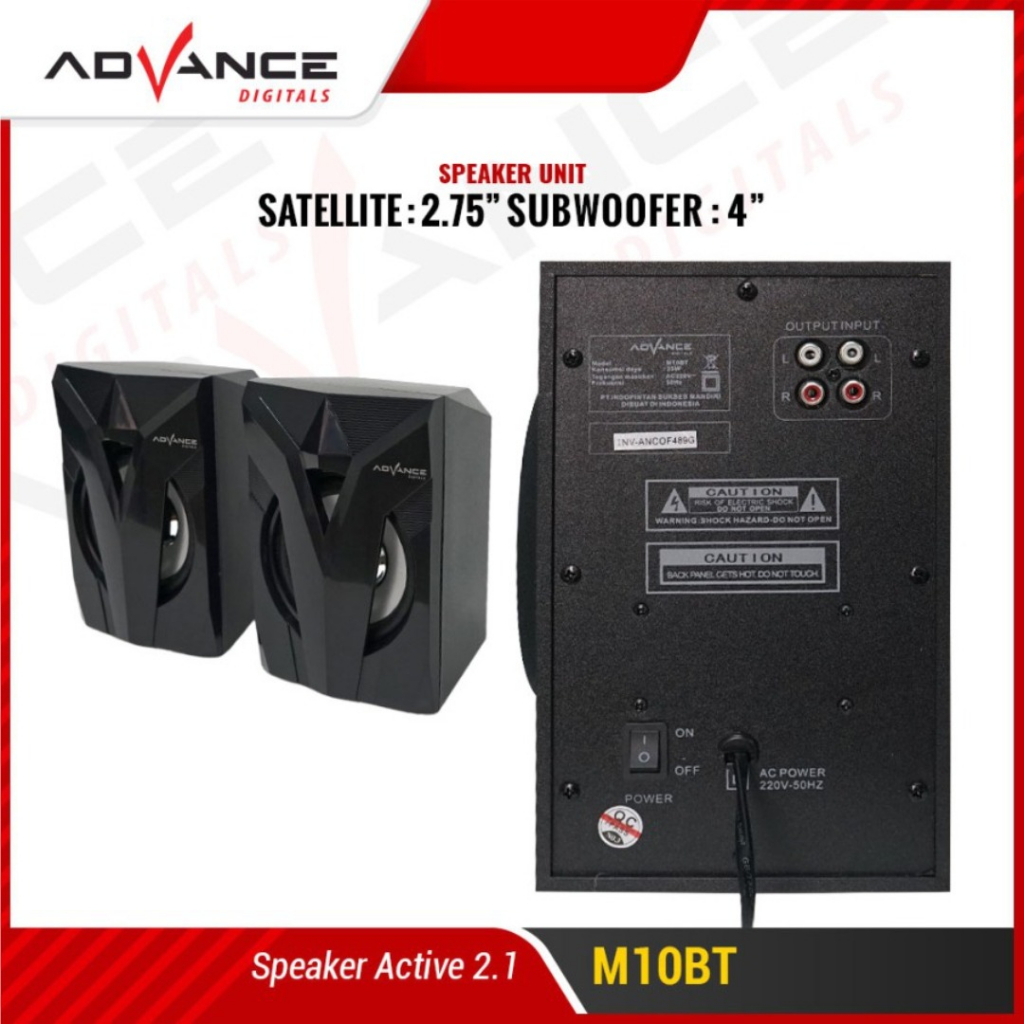 Speaker Advance M10BT Stereo Bluetooth Xtra Bass Subwoofer