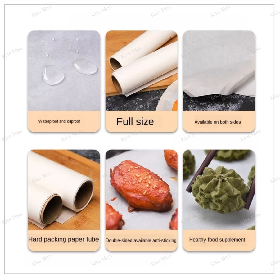 KERTAS BAKING / BAKING PAPER / KERTAS ROTI / ALAS ROTI / SILICONE OIL PAPER / NON STICK BAKING PAPER