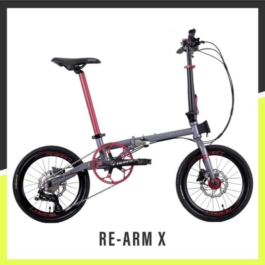 Sepeda Lipat Avand Re Arm X 16 inch 10speed Chromoly Rem Oli Hidrolik Bonus HELM