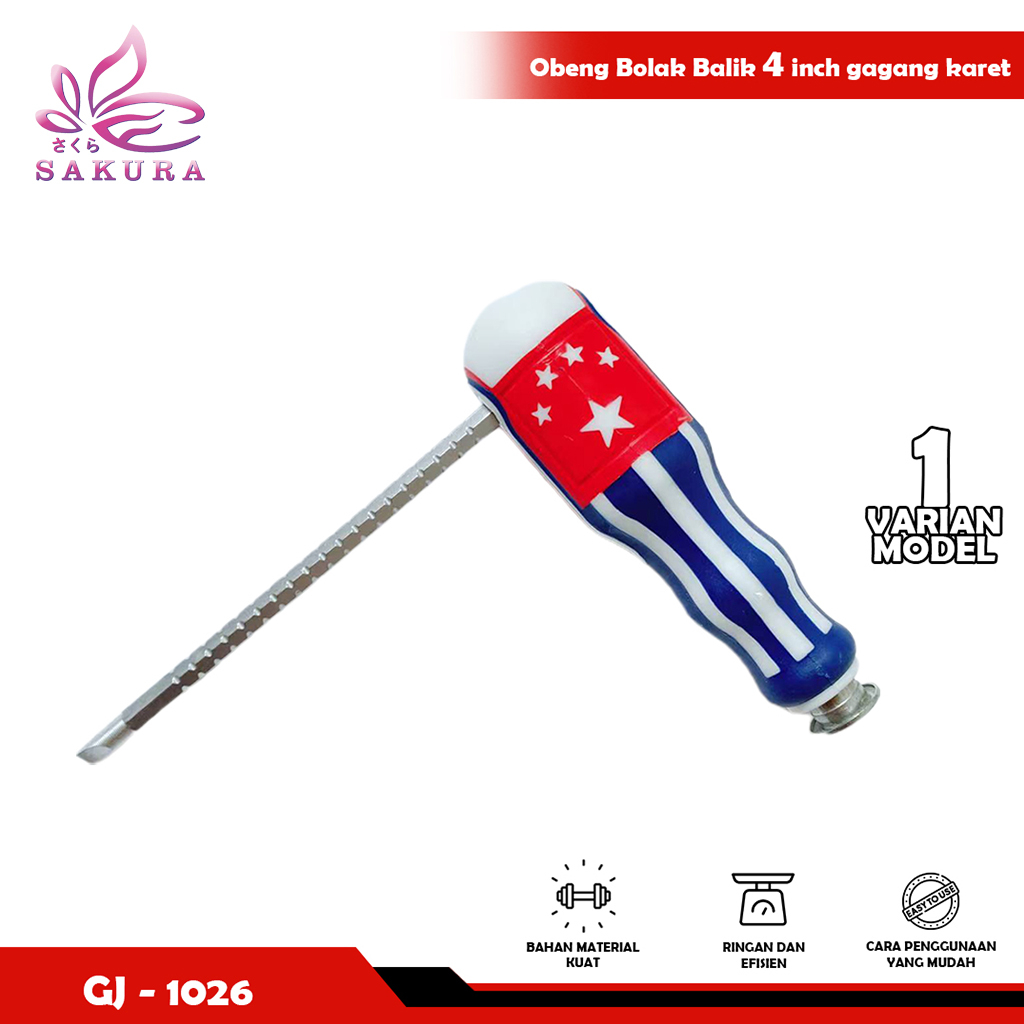 Obeng 3-way Gg. Karet Usa BOLAK BALIK OBENG/580-SOSOYO