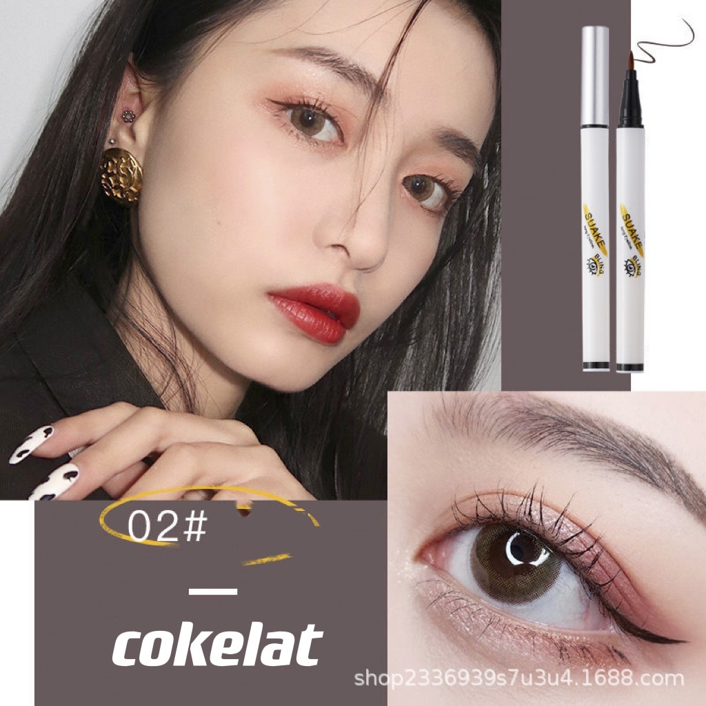 CSP160 -  BPOM Amy's Diary Eyeliner Stamp 2in1 Waterproof Liquid Spidol Putih Hitam Coklat Make Up