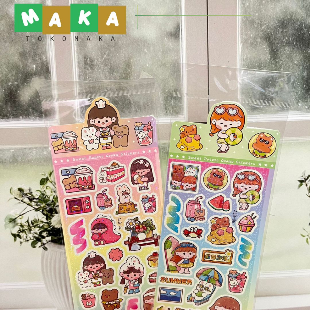 

Sticker ALB momo 1 lembar sticker karakter anak cewe perlengkapan DIY