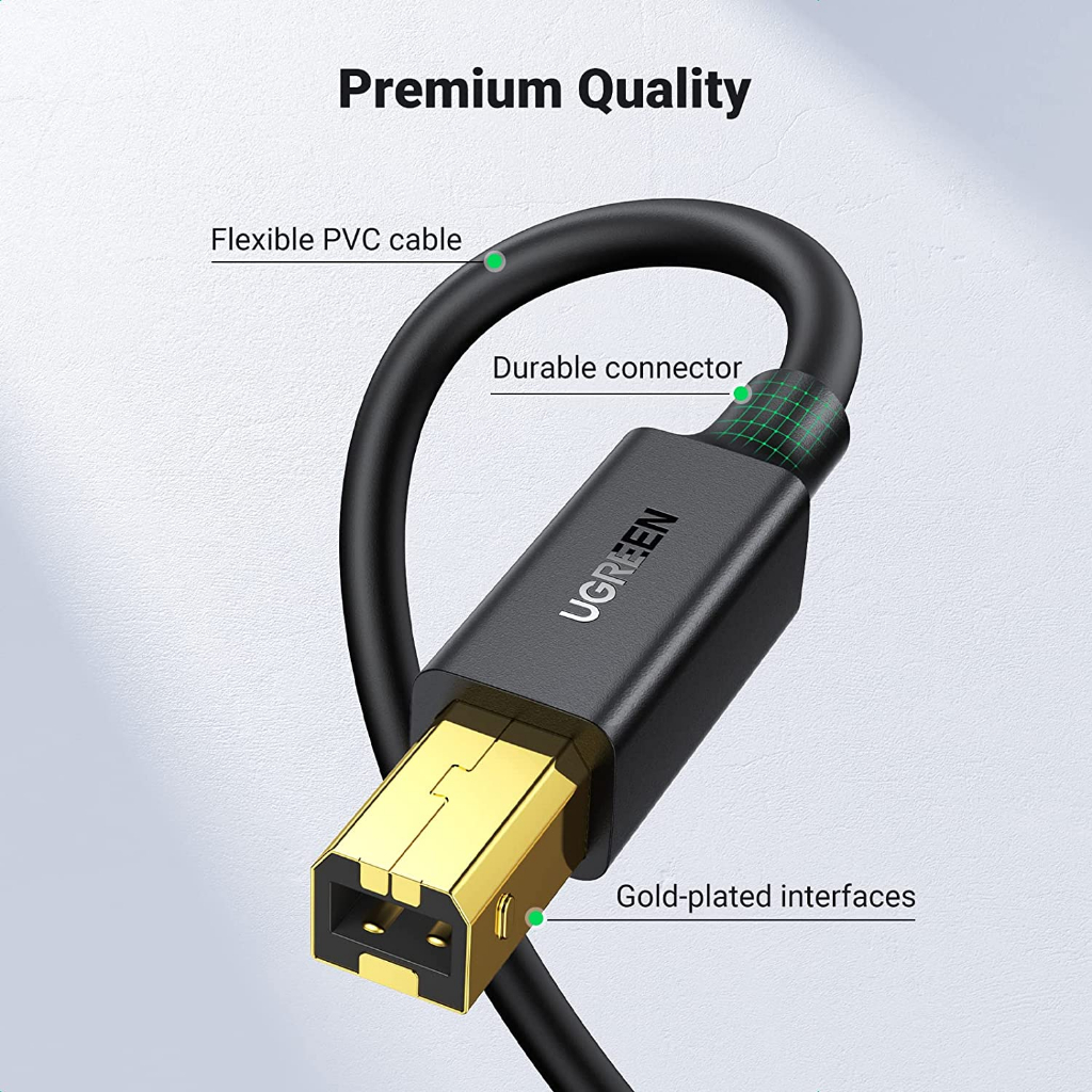 UGREEN Kabel Printer Epson HP Canon USB A To Usb 2.0B ,Type C To Usb 2.0B