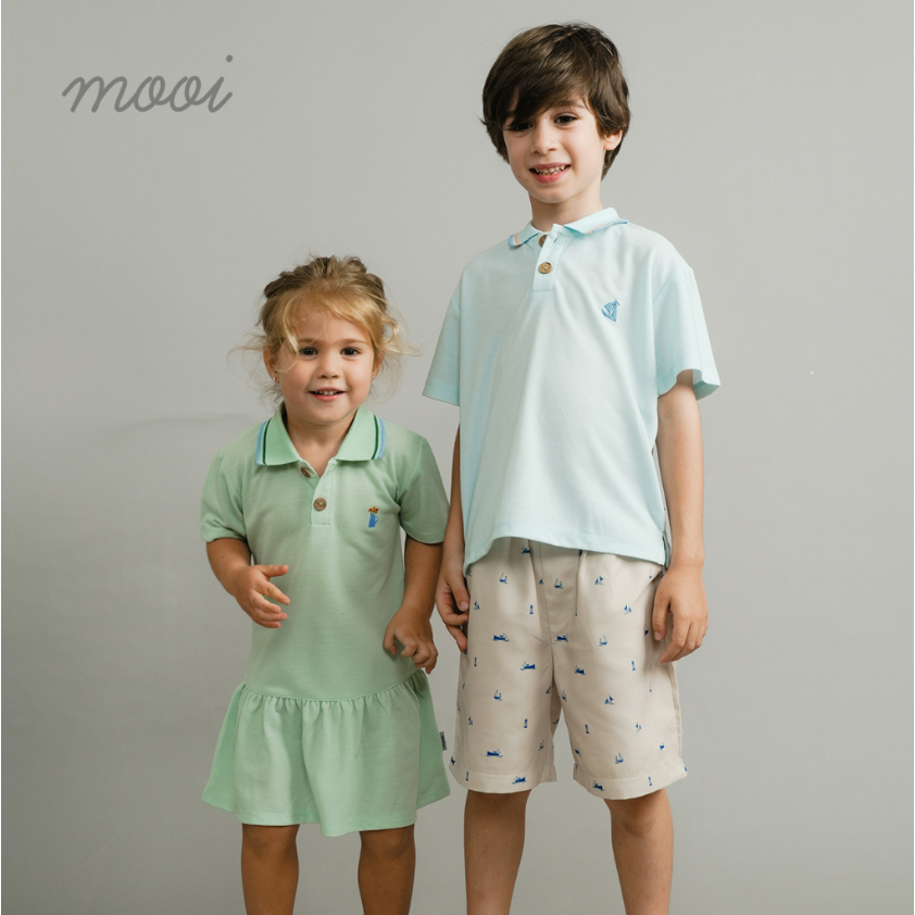 Mooi Polo Tshirt 1-8 Tahun Atasan Anak Polo Unisex Adem CBKS