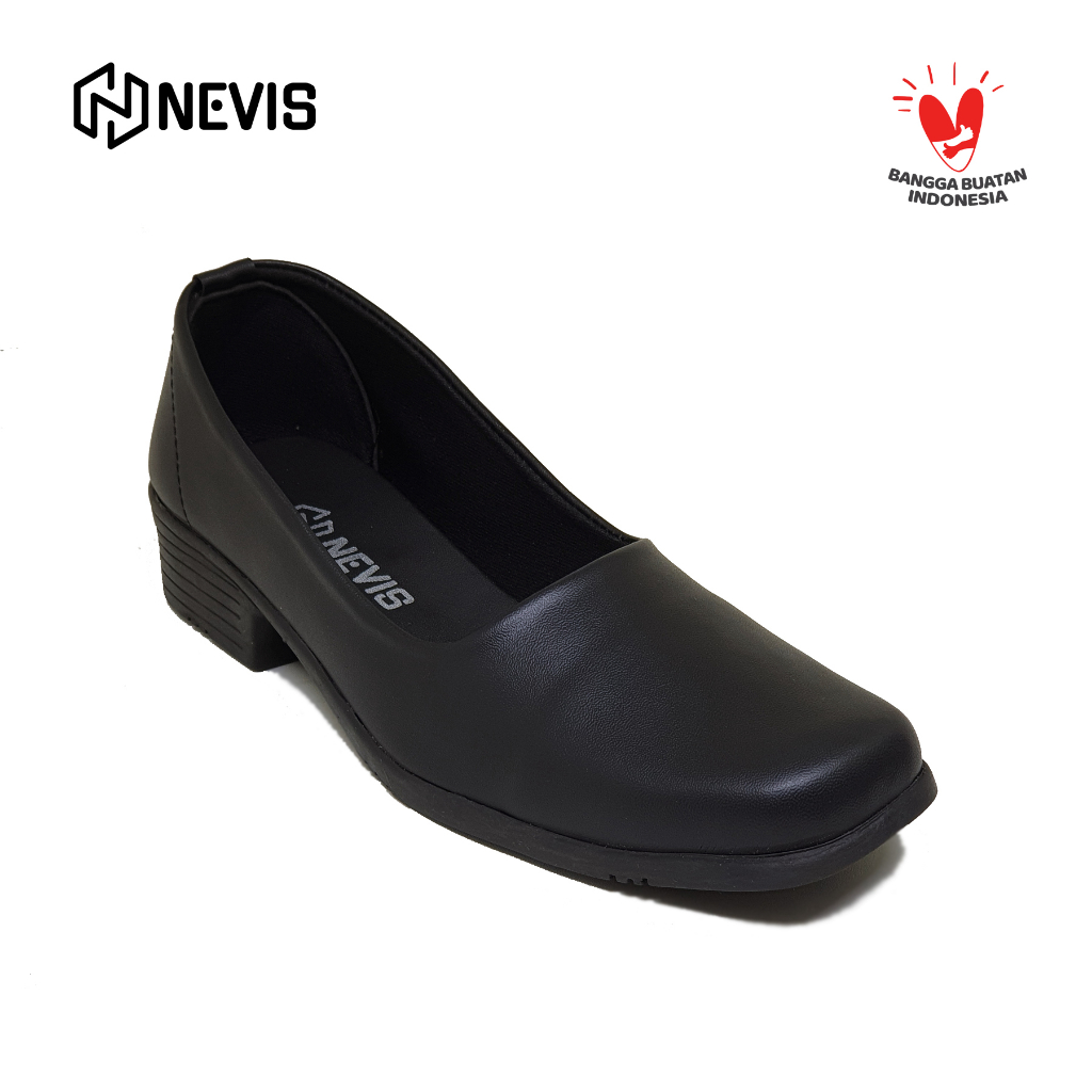 Sepatu Pantofel Wanita Original Nevis Nvs 83 Sepatu Slip On Slop Formal Kerja Kantor Hitam / Putih