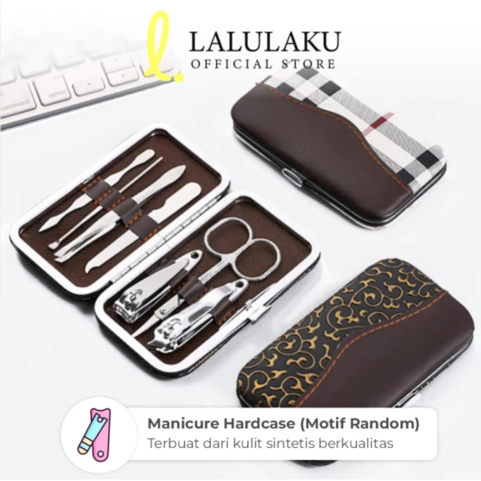 Alat Potong KUKU Set Manicure Pedicure Kotak Garis Batik