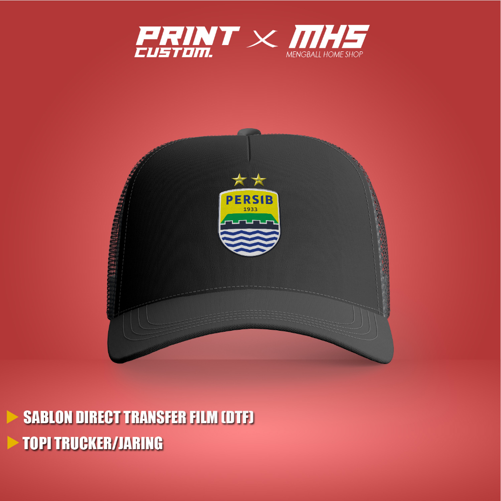 TOPI PERSIB BANDUNG TOPI TRUCKER TOPI JARING CUSTOM MENGBALLHOME