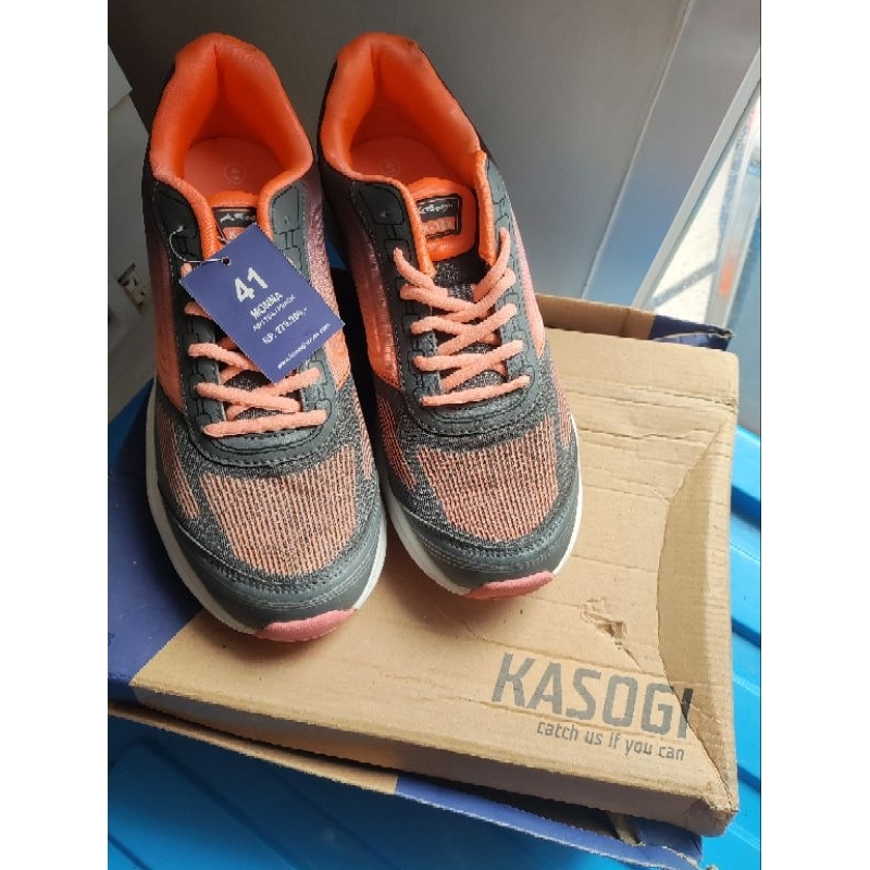 Sepatu Casual SNEAKERS Wanita Kasogi Monna Abu-Abu Peach