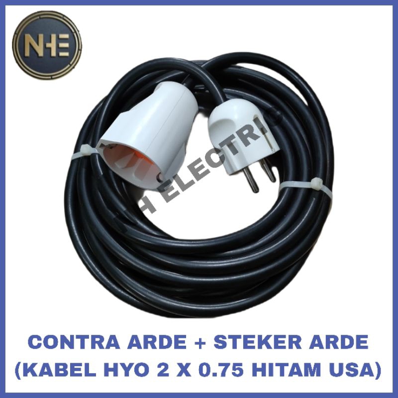 Contra Steker Matsui + Steker Arde Bright-g Kabel Hyo 2x0,75 Panjang 1,2,3,4,5,6,7,8,9,10 Meter